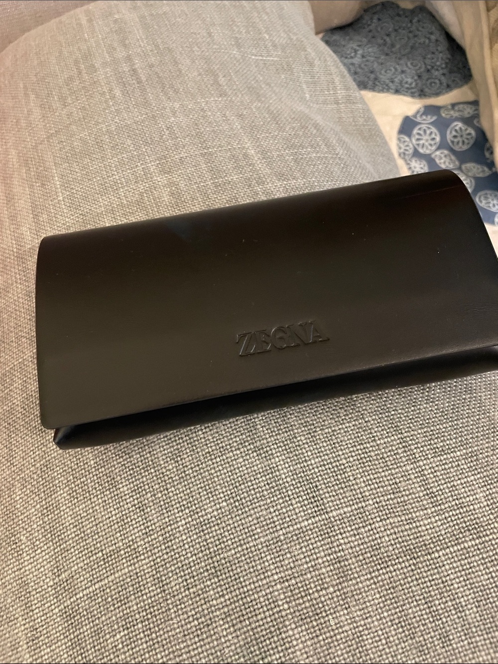 ZEGNA Black Leather Eyewear Case